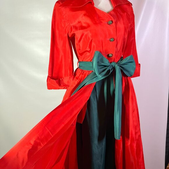 Vintage 60s Paulette Chicago 3-Piece Holiday Outfit Set Pants Dress Sash - Picture 11 of 16